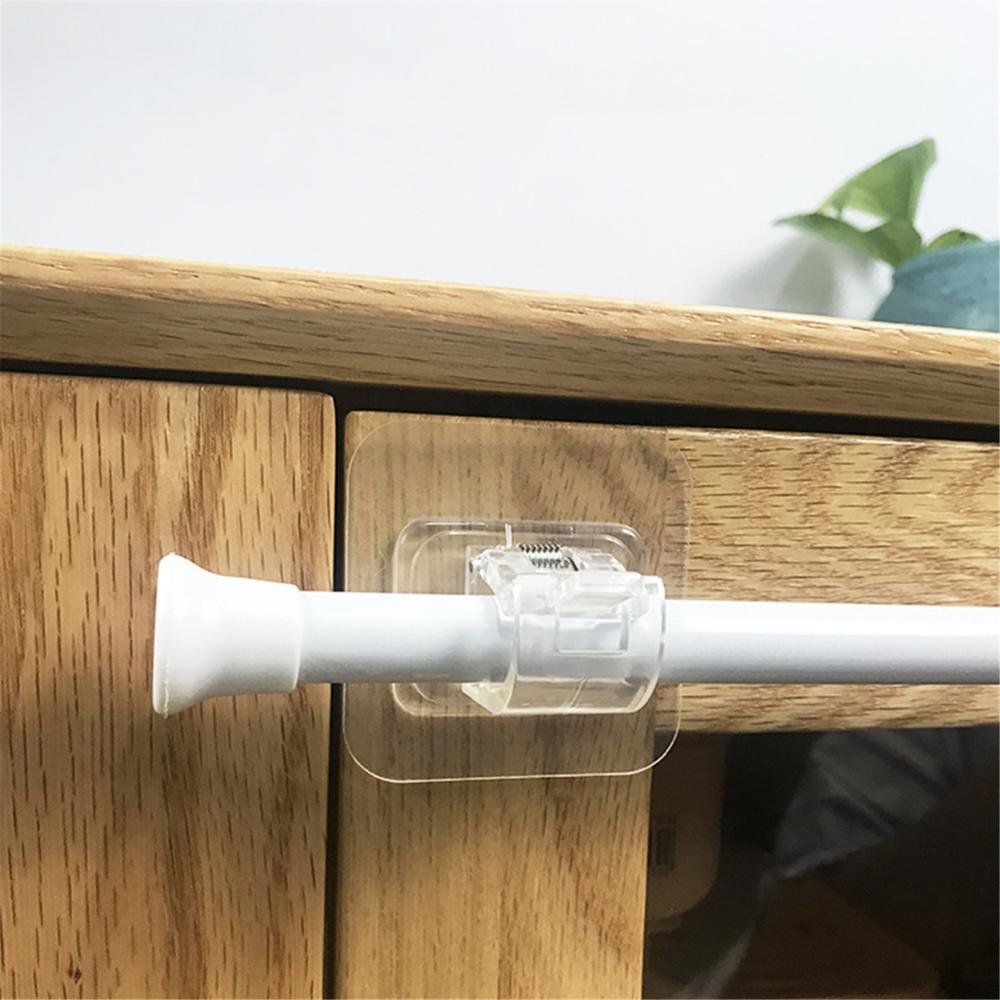 Bathroom Holder Powerful Free Punching Rod Hanging Clip Door Hanger Storage Rack Curtain Rod Hook