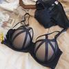 "French Desire Mesh Underwire Bra with Bondage-Inspired Design"