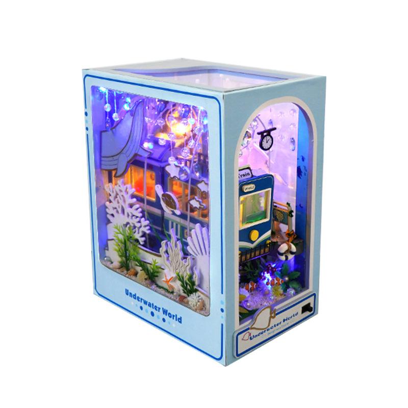 Book Nook Kit Diy Miniature House Dollhouse Kit For Adult And Teens Booknook Bookshelf Decor Alley Model Build With Led Light