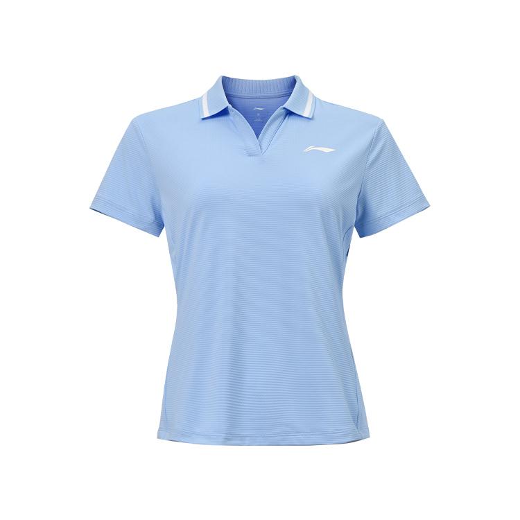 

Li Ning Теннисная серия Спортивная повседневная Простая однотонная Удобная футболка-поло с коротким рукавом Женские топы Снежно-голубой APLUA42-3 M