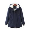 Warm Padded Cotton Coat Jacket Womens Fashion Solid Colour Hooded Autumn Winter