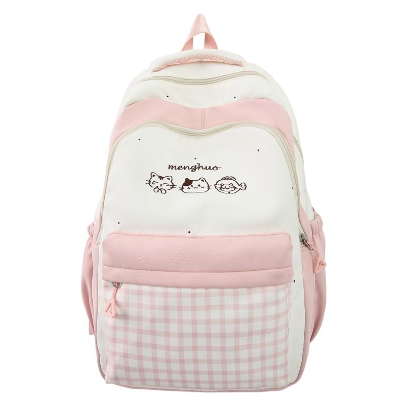 Student Schoolbag Women's Plaid Backpack College Style Backpack
