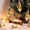 Christmas Led String Lights With Mini Santa Snowman Reindeer In Transparent Bulbs For Xmas Home Holiday Decor