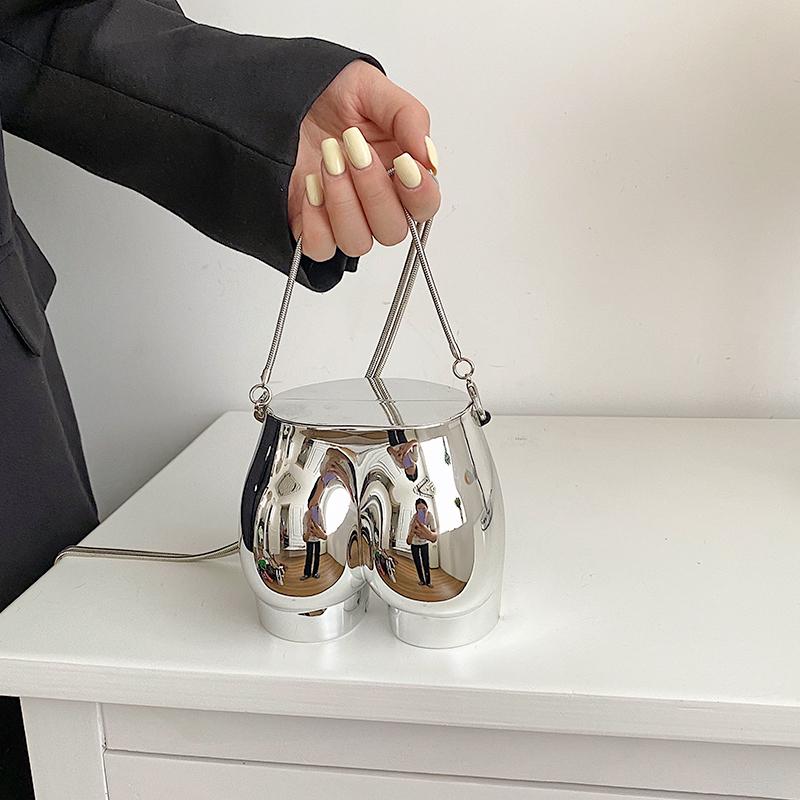 

Вечерний клатч Niche Design, роскошная женская сумка из золотого акрила для ужина, забавная дизайнерская сумка через плечо с цепочкой 12x11x7cm серебряный