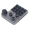 Mechanische Gaming-Tastatur mit USB-Mini-Makro, programmierbar, USB C, BT, 2,4 G, 3 Modi, 12 Tasten, 4 Knöpfe, Blau