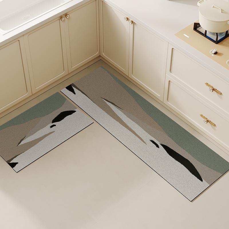 Wabi-Sabi Quadratische Küchenbodenmatten: Saugfähige, rutschfeste, weiche, verschleißfeste und pflegeleichte Kieselalgen-Schlammmatten