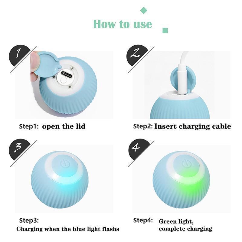 Smart Cat Toys Automatic Rolling Ball Electric Cat Toys Interactive For Cats Training Self-moving Kitten Toys Pet Accessories