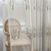 1PC European Transparent Luxury Handmade Pearl Embroidered Sheer Curtains for Living Room Bedroom Home Decor LOZUJOJU