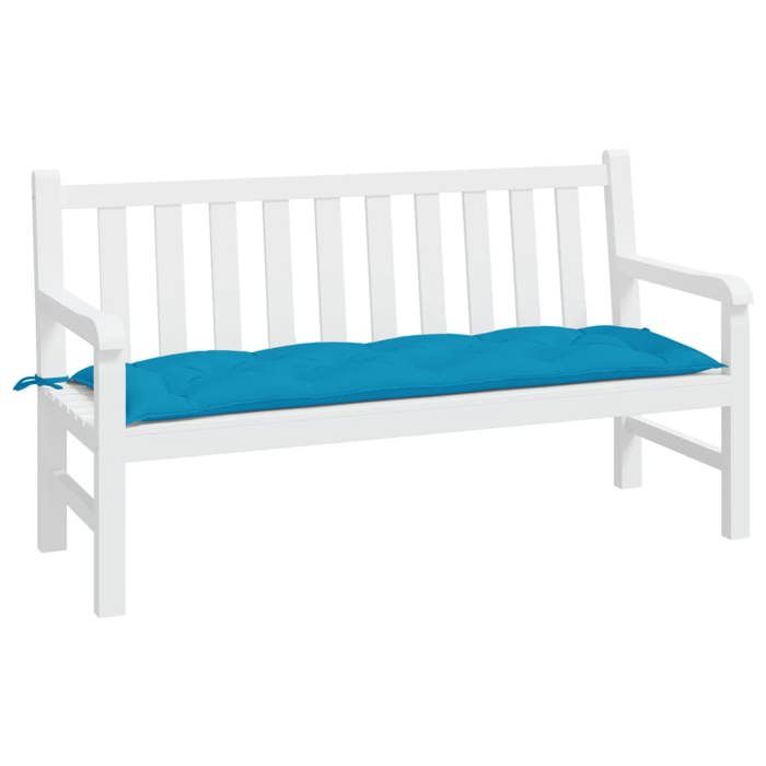 VidaXL Coussin de Banc de Jardin, Revêtement de Banc avec Jeux de Cordes, Coussin d'Extérieur Imperméable, Bleu Clair 361606