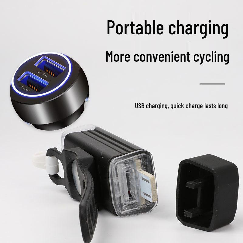 USB Rechargeable Aluminum Alloy Bicycle Headlight for Mountain Bikes