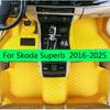Car Floor Mats Fit For Skoda Superb 2016 2017 2018      2024 2025 Auto Leather Carpet Pads Vehicle Foot Rugs