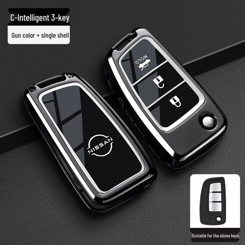 Nissan Schlüsseltasche Abdeckung: Passt für neue Sylphy, Teana, Tiida, Qashqai, X-Trail, Bluebird Modelle, Inklusive Schlüsselanhänger für Männer