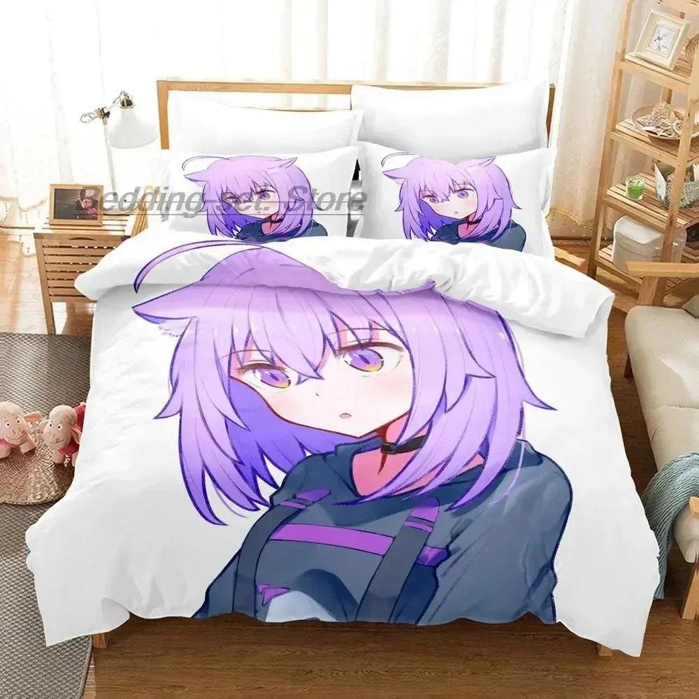 Hololive Neko Mata Okayu Bedding Set Single Twin Full Queen King Size Bed Set Aldult Kid Bedroom Duvetcover Sets 3D Print Kawaii