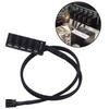 1 to 5-Port 4-pins PWM CPU Cooler/ Case/ Chasis Cooling Fan Power Cable Hub Splitter Adapter Black Sleeved 40cm
