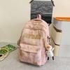 School Bag High Value Letter Back Couple Solid Color Casual Simple Light Outdoor Large Capacity