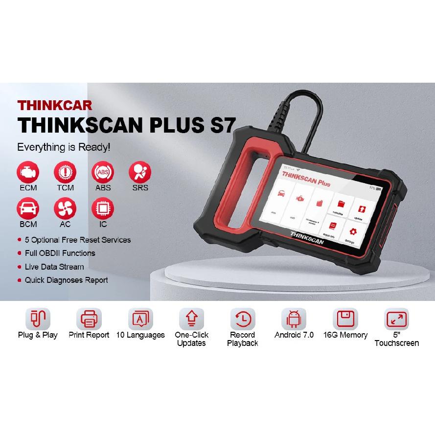 Thinkscan Plus S7/S6/S5/S4 Diagnostic Tools Diagnose 7 System 5 Reset Free Lifetime Autotools Car Obd2 Scanner Code Reader Tools
