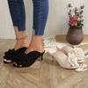 Fashion Plus-size High-heeled Sandals and Slippers 2025 New Fish Mouth Stipple Heel Versatile Straight Sandals for Women