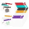 Clear Small Plastic Bags Slide Lock Bags, Thick EVA Reusable Storage with Colored Slider, Pill Pouches, for Coin Jewelry Paper Clips Candy Travel