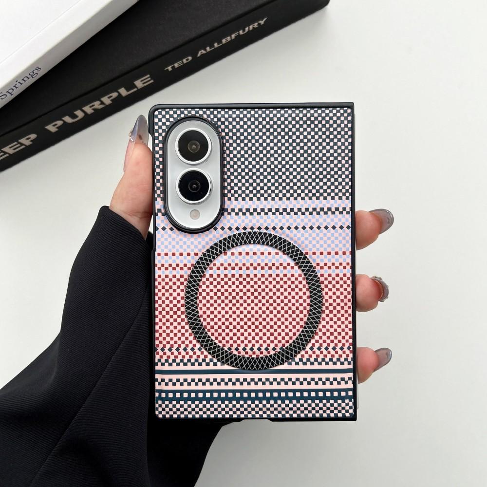 Carbon Fiber Pattern Fashion Hard PC Magnetic Case for Samsung Galaxy Z Fold 8 Ultra 8 7 6 5 for Magsafe Wireless Charging Cover