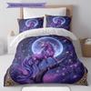 Purplemythicalcreature Pattern Bedding Quilt Set Quilt Cover Pillowcase Home Decoration Birthday Gift (1 * duvet cover + 2 * pillowcase, without core)