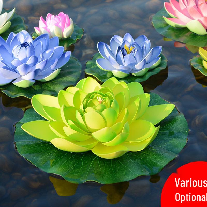 Artificial Lotus Leaf & Lotus Flower Pond Decorations for Fish Tanks & Living Rooms