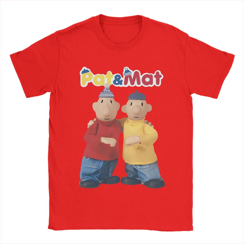 Mens Pat and Mat Czechoslovak Cartoon Anime T Shirt 100 Cotton Tops Humor Short Sleeve Crewneck Tees New Arrival TShirts