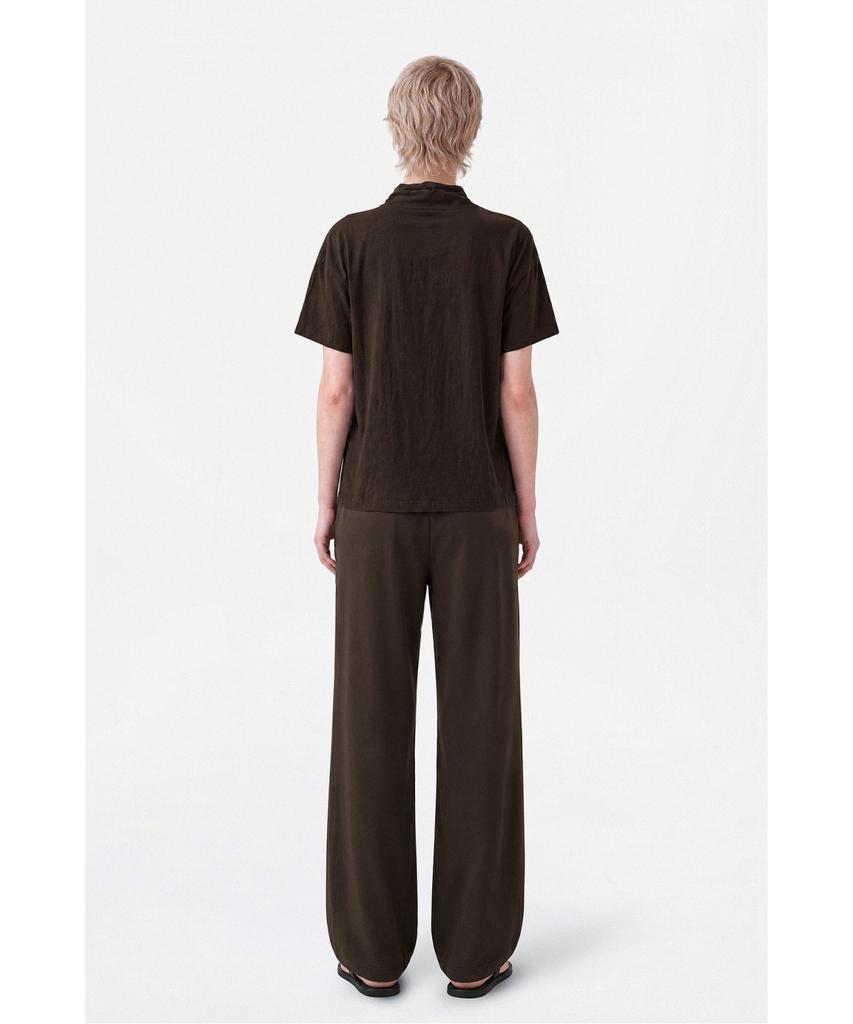 Jaa [Jaah] Elastic Waist Pants Dark Brown