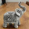 Gold Silver Animal Statue Elephant Figurine, Luck Charm Sculpture, Versatile Indoor Outdoor Decor for Traditional Auspicious Figure Car Tabletop