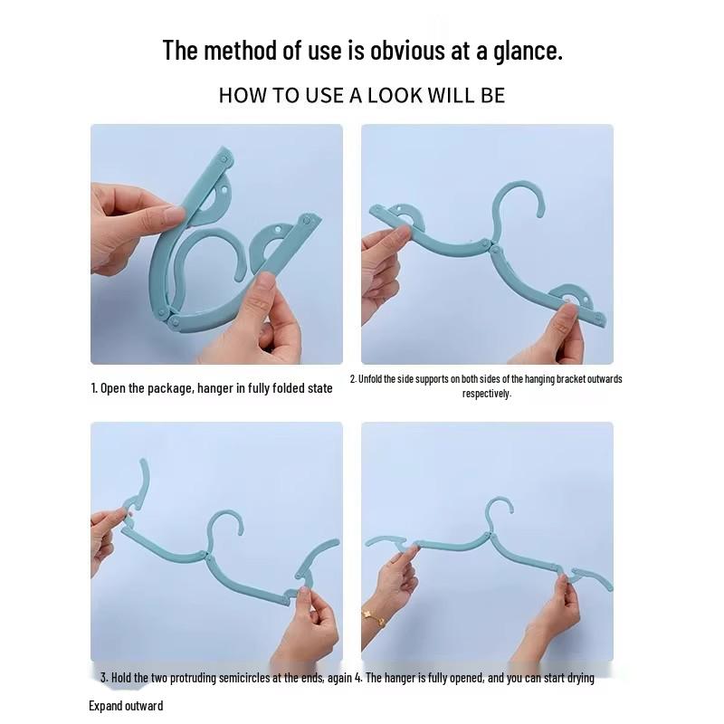 5-Pack [Newcomer 0.01] Portable Folding Clothes Hangers for Travel, Outdoor, Business Trips, Student Dorms, and Home Use.