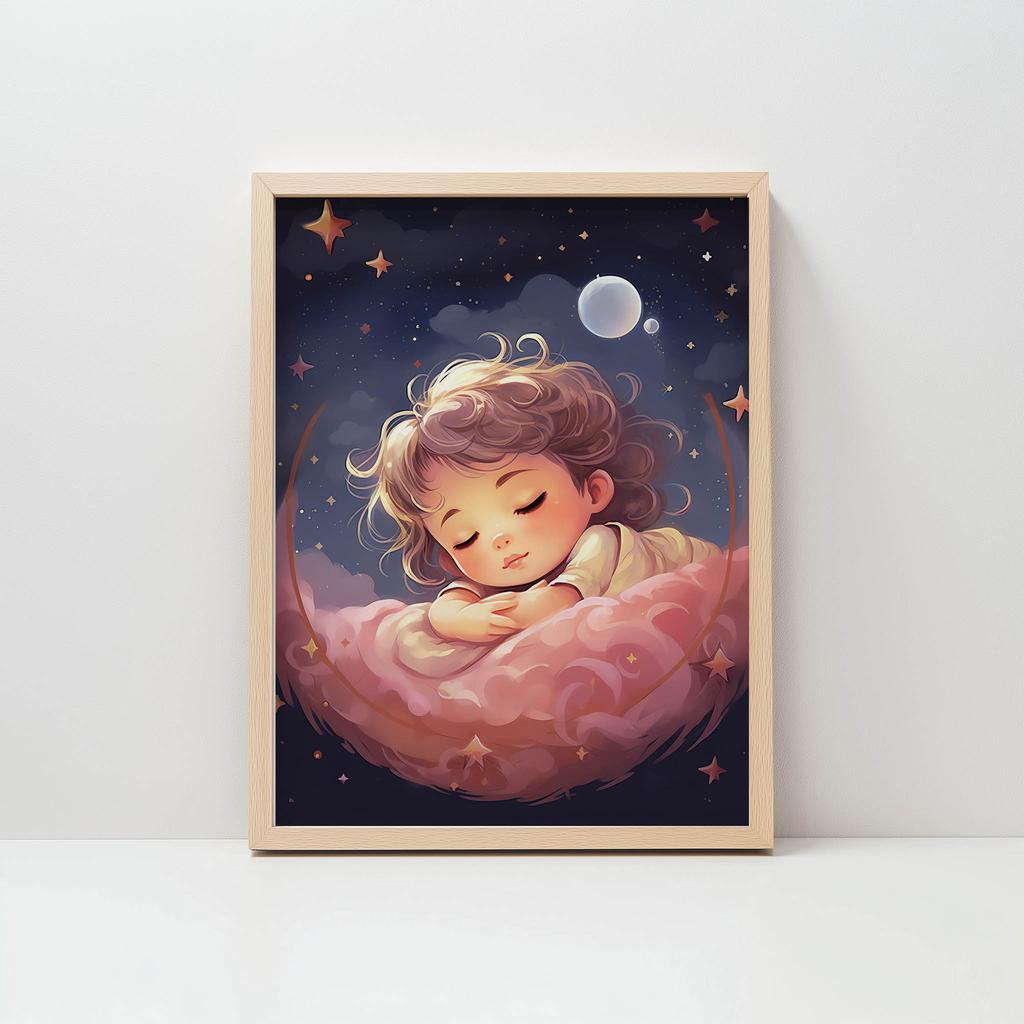 Plakat Marzenie Na Różowej Chmurze Plakat Marzenie Na Różowej Chmurze, 40X50 Cm, Rama Aluminiowa Czarna, Papier Matowy 230 Gsm