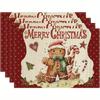 VIKAMA 4-Piece Christmas Gingerbread Man Placemats Family Christmas Party Holiday Table Decor and Accessories