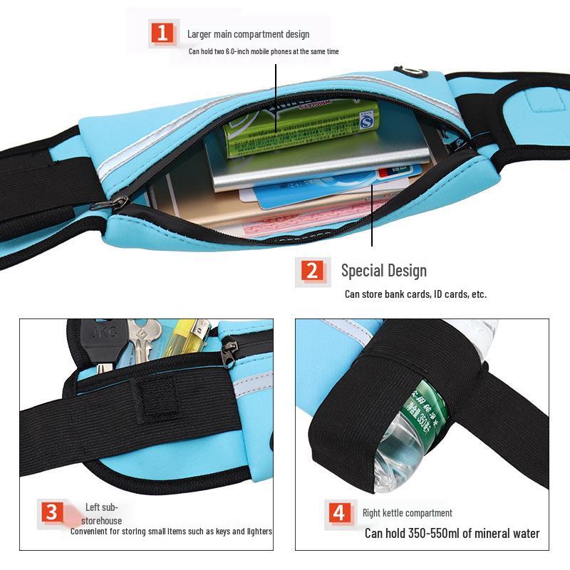 Multifunctional Waterproof Anti-theft Running Waist Bag with Bottle Holder for Sports & Cycling
