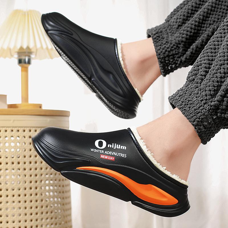 Neue Winter Herren Warme Hausschuhe Baumwollhausschuhe Outdoor Indoor Baumwollschuhe Wasserdicht Herren Bequeme Zuhause Schlafzimmer Plüschhausschuhe