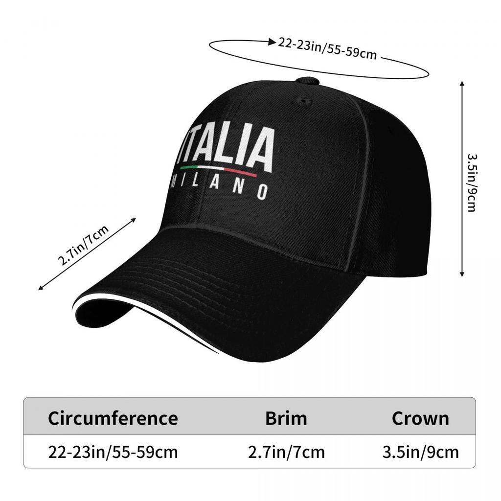 White Italy Flag Milano Milan Letters Pool Party Baseball Caps Women Printing Female Beach Golf Hat Snapback Cap