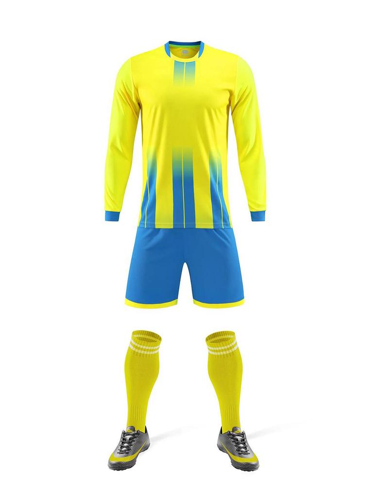 Speed Long Sleeve Football Uniform Set for Men, Women, and Children with Printed Numbers - Ideal for Training Camps and Team Matches.