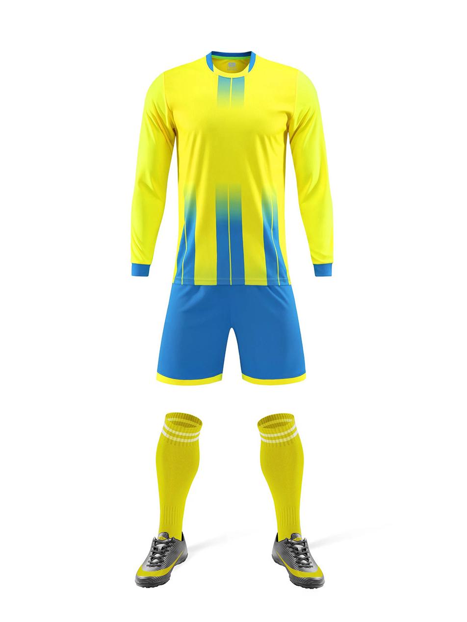 

Комплект футбольной формы с длинным рукавом Speed для мужчин, женщин и детей с напечатанными номерами - Идеально подходит для тренировочных сборов и командных матчей. M жёлтый