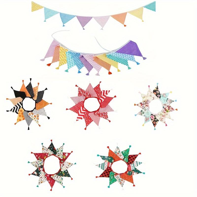 3.2M Vintage Floral Fabric Bunting 12 Pennant Flags Wedding Party Decor Banner Birthday Party