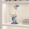 Bear Figurine with Balloon Desktop Resin Sculpture Cute for Entryway, Homeowners