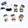 Niannyyhouse 10cm Plush Doll Clothes Set (White) - Includes Scarf, Hat, T-Shirt, Pants, and Sailor Uniform