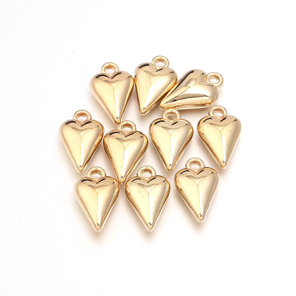 10-20pcs Heart Shape CCB Charms Plastic Charms Pendants For Jewelry Making DIY Handmade Necklace Bracelet Earrings Accessories