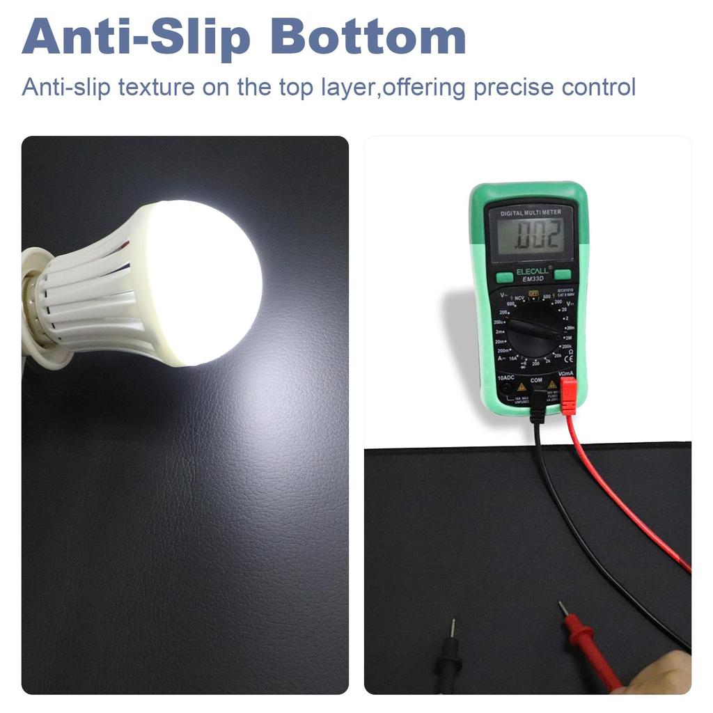 Tapis de Mise à la Terre Noir Multifonctionnel avec Fond Antidérapant pour Soulagement de la Douleur, Amélioration du Sommeil et Augmentation de l'Énergie
