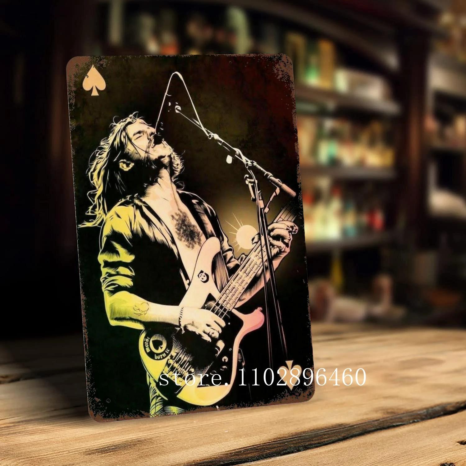 

lemmy kilmister Металеві таблички та знаки настінний декор Вінтажні бляшані знаки Капітан Металевий плакат Декор для бару пабу клубу Настінна прикраса 20x30cm（7.8x11.8inch）