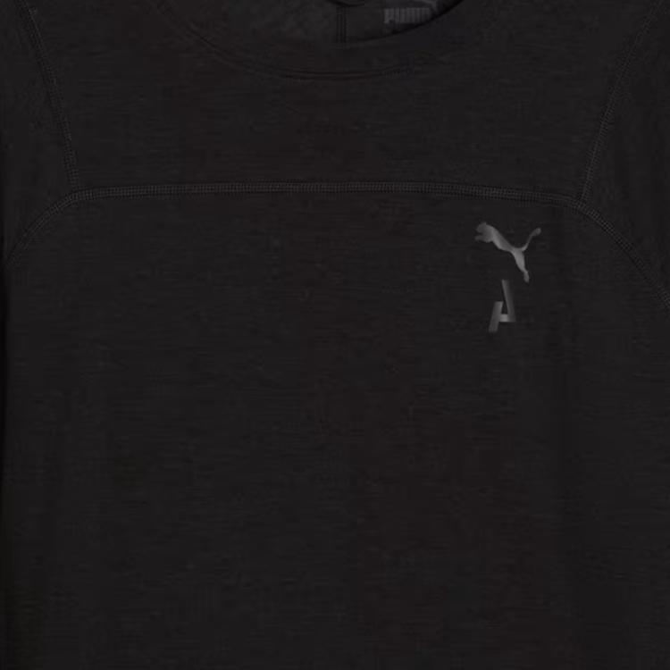 Puma Seasons Solid Color Casual Breathable Round Neck Long Sleeve T-Shirt Women Tops Black 524972-01