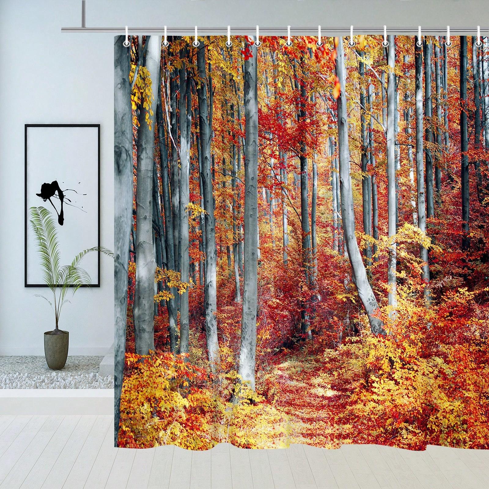 

Autumn Forest Shower Curtain: Embrace the Vibrant Design, Soft Fabric, and Nature Vibes for Your Cozy Bathroom W90XH180cm