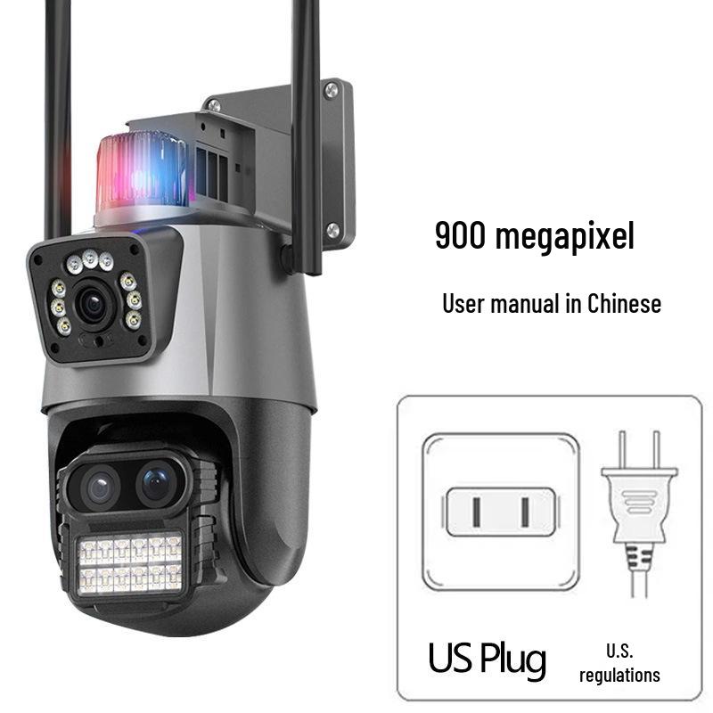 Cameră de supraveghere IP wireless Icsee de exterior Ultra HD cu zoom și lentilă triplă
