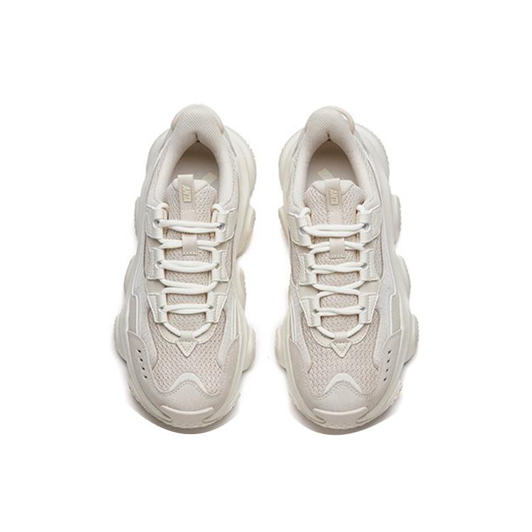 Anta Life Collection Zhou White 2.0 Cushioning, Wear Resistant Low top Chunky Sneakers Women's Gray White 922218883-4