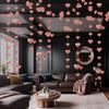Durable 4m Hanging Love Streamer Romantic Paper Wedding Garland Easy To Install Glitter Love Heart Hanging Curtain Mothers Day