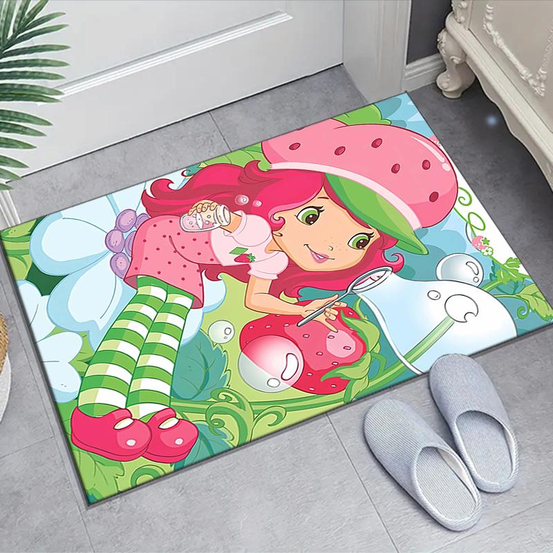 1pc Strawberry Princess4 Design Area Rug - Non-Slip, Soft & Cozy Floor Mat for Living Room, Bedroom, Office - Indoor/Outdoor Decorative Carpet