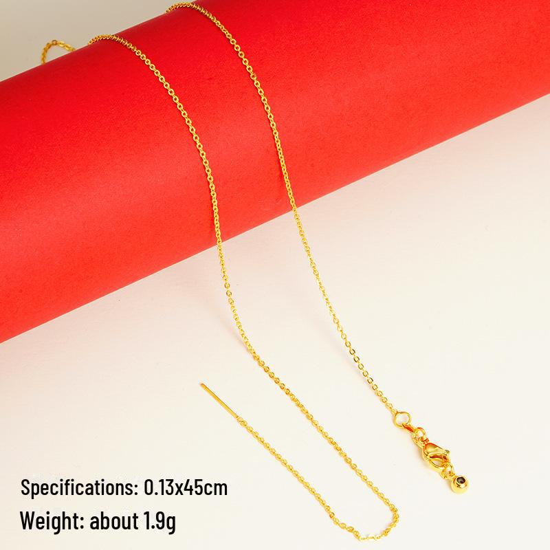 Elegant Sand Gold Clavicle Pendant Necklace for Women - High-End Imitation Gold Chain 
