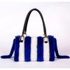 Nova bolsa feminina de luxo com pele de vison real, bolsa tiracolo feminina com pele de barbatana real